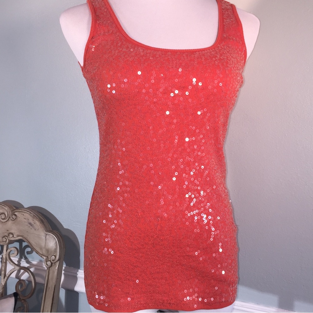 SEQUINED RIBBED TANK